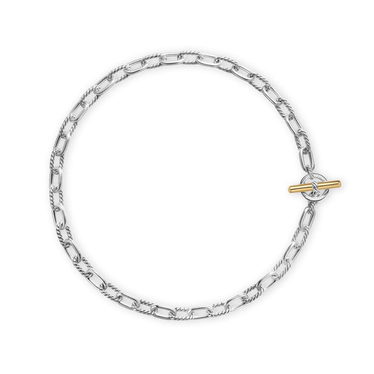 DY Madison® Toggle Chain Necklace in Sterling Silver with 18K Yellow Gold