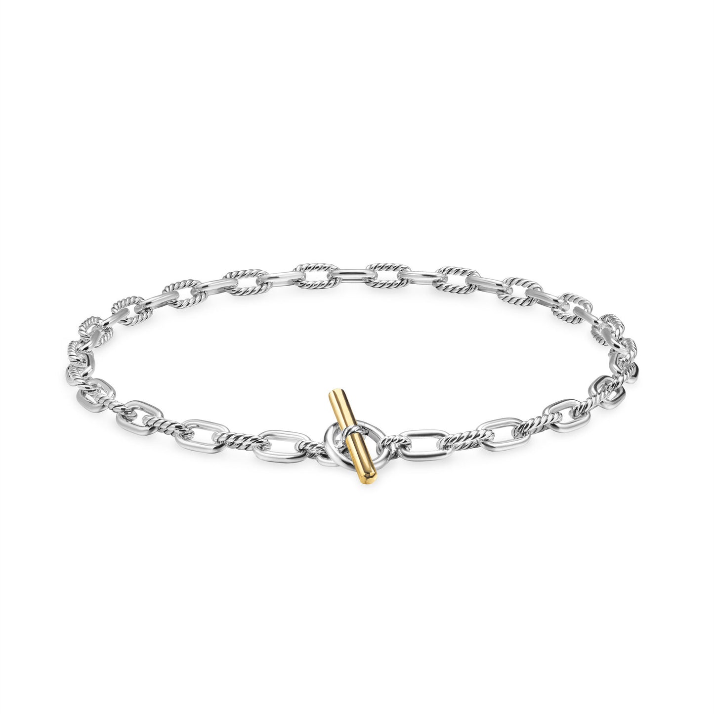 DY Madison® Toggle Chain Necklace in Sterling Silver with 18K Yellow Gold