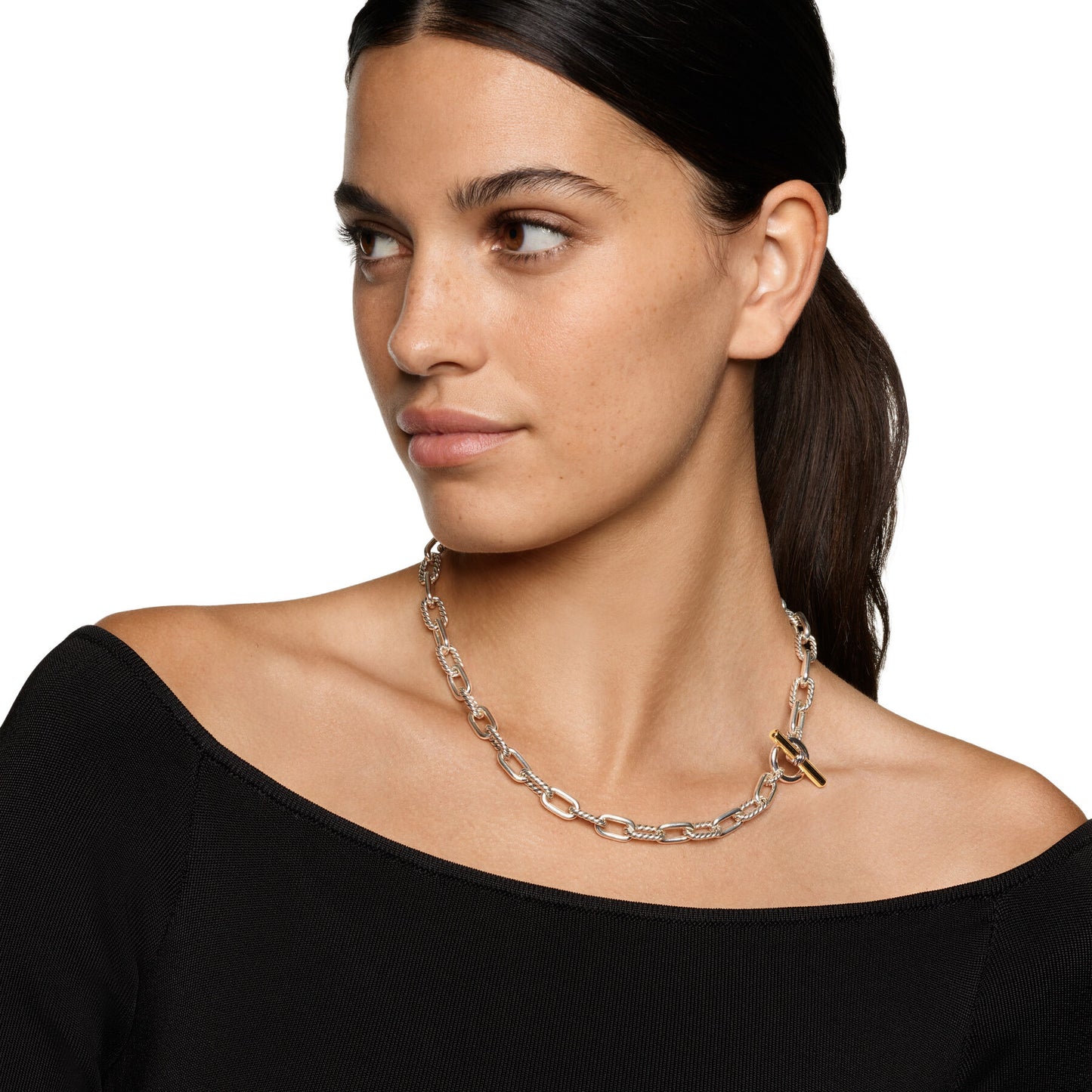 DY Madison® Toggle Chain Necklace in Sterling Silver with 18K Yellow Gold