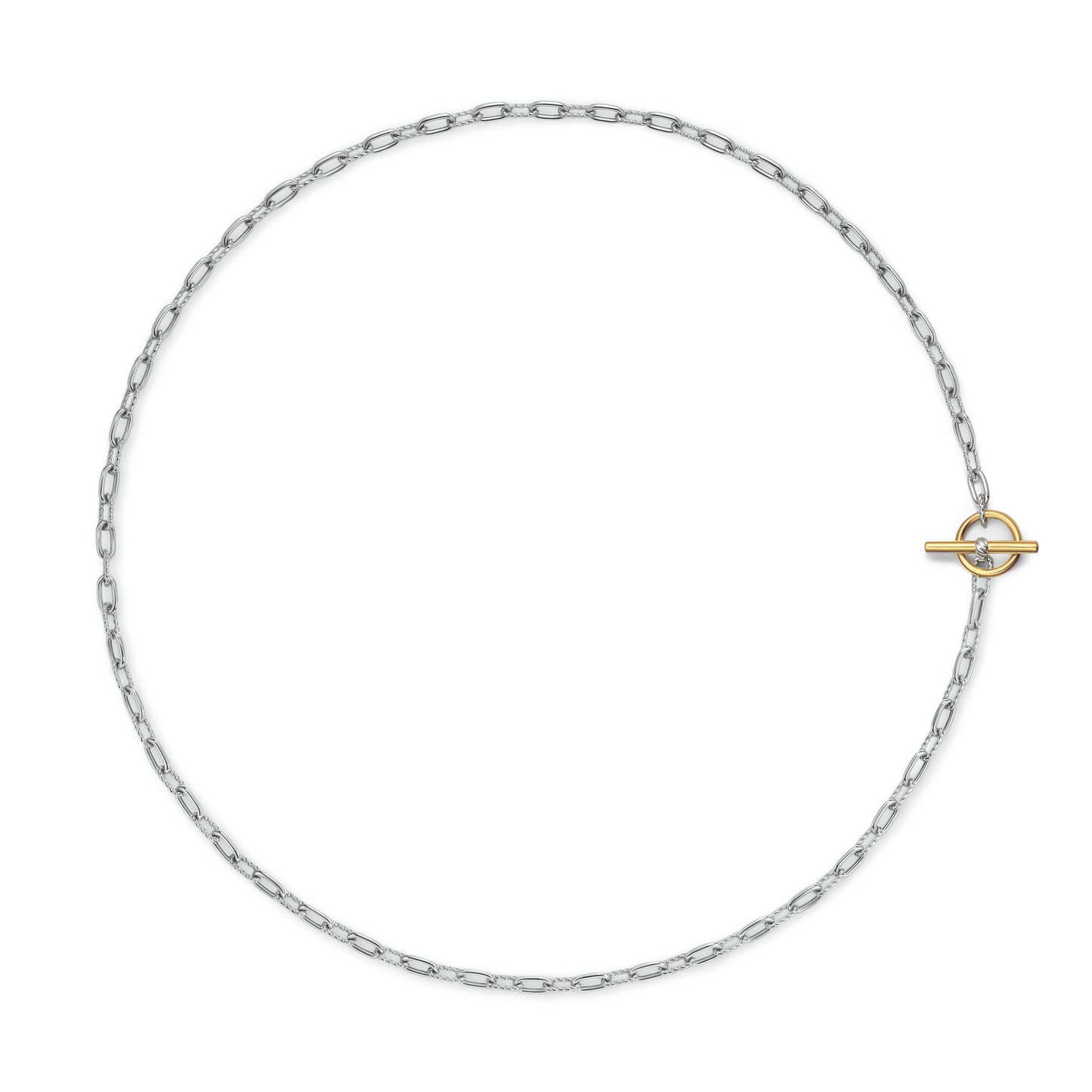 DY Madison® Toggle Chain Necklace in Sterling Silver with 18K Yellow Gold, 3mm