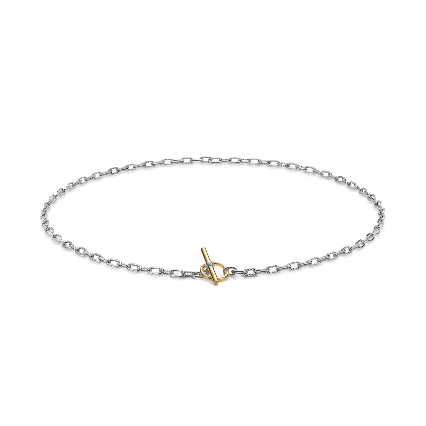 DY Madison® Toggle Chain Necklace in Sterling Silver with 18K Yellow Gold, 3mm