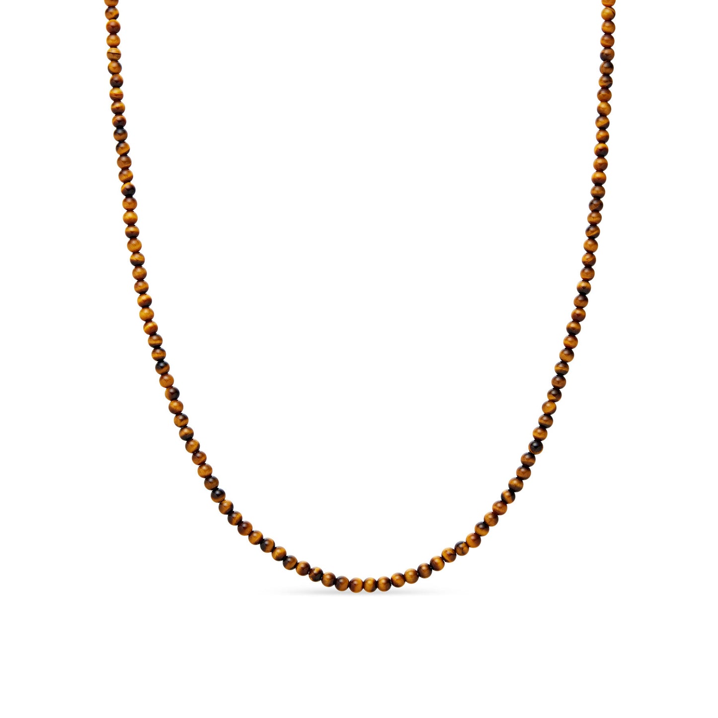 Spiritual Beads Necklace in Sterling Silver with Tigers Eye