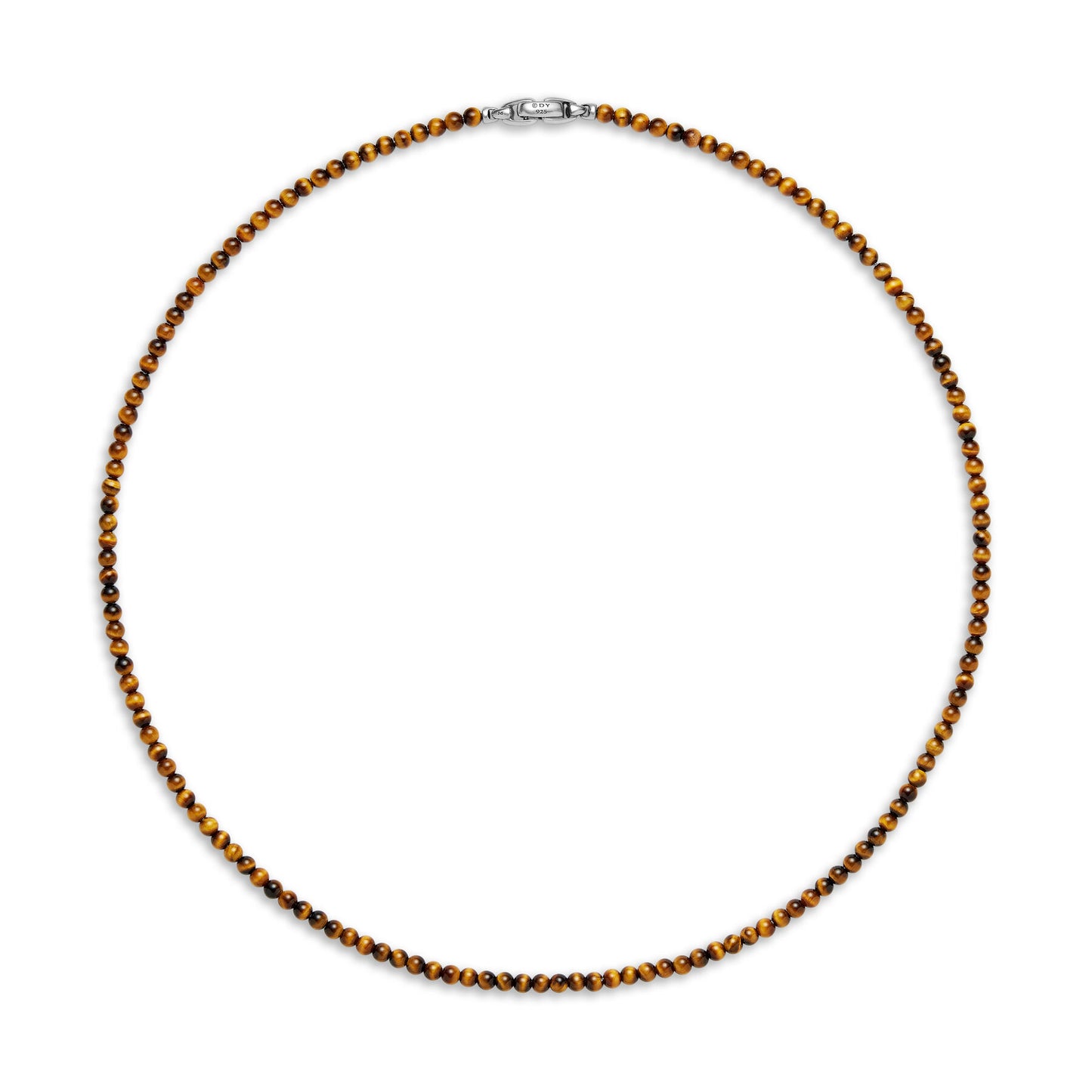 Spiritual Beads Necklace in Sterling Silver with Tigers Eye