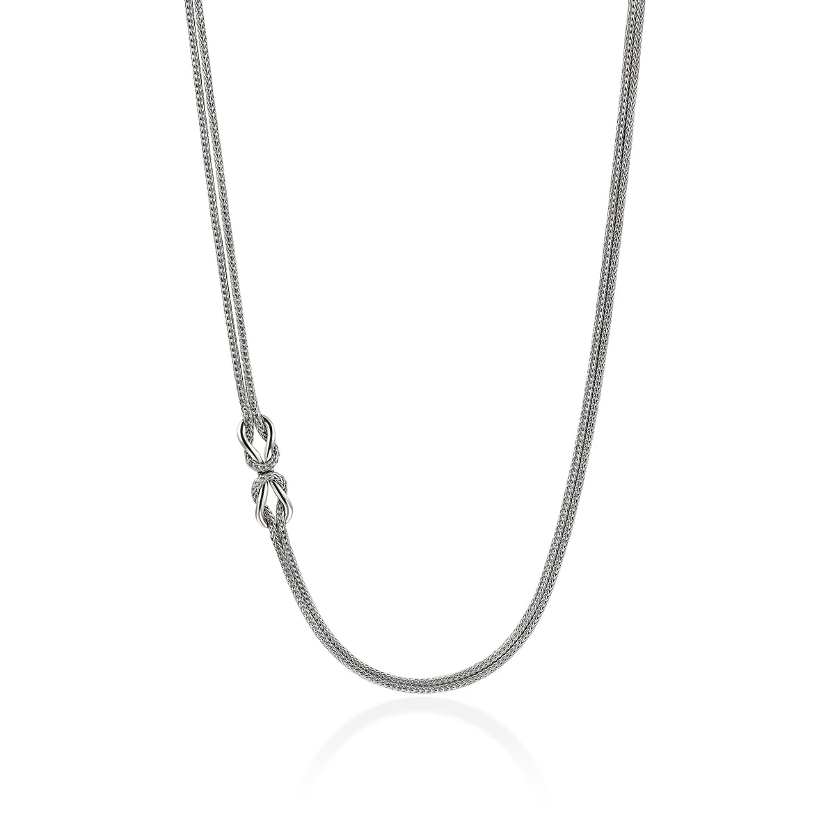 Love Knot Infinite Silver Station 3.6mm Double Row Necklace