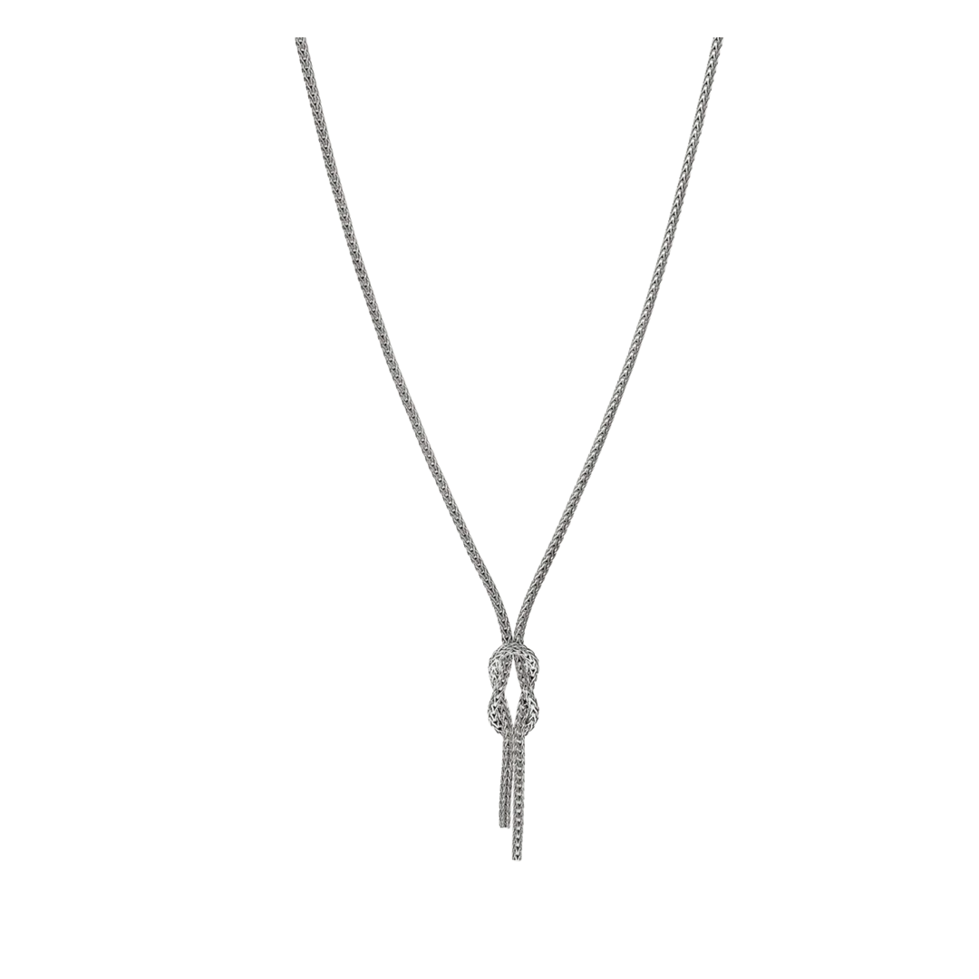 1.8mm Sterling Silver Love Knot Y Necklace