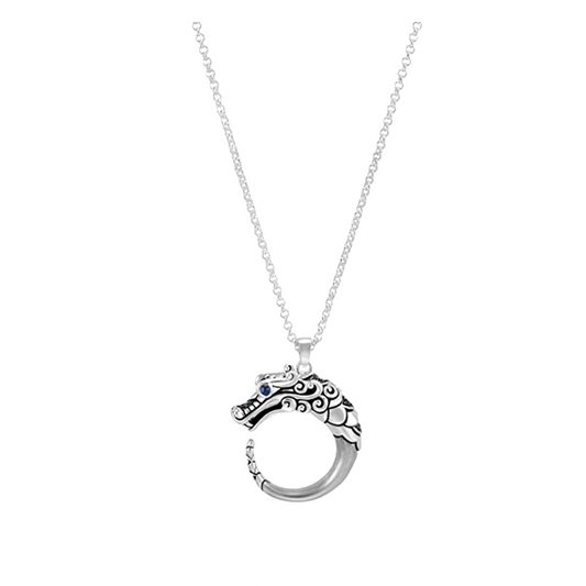 Naga Heritage Dragon Circle Pendant Necklace