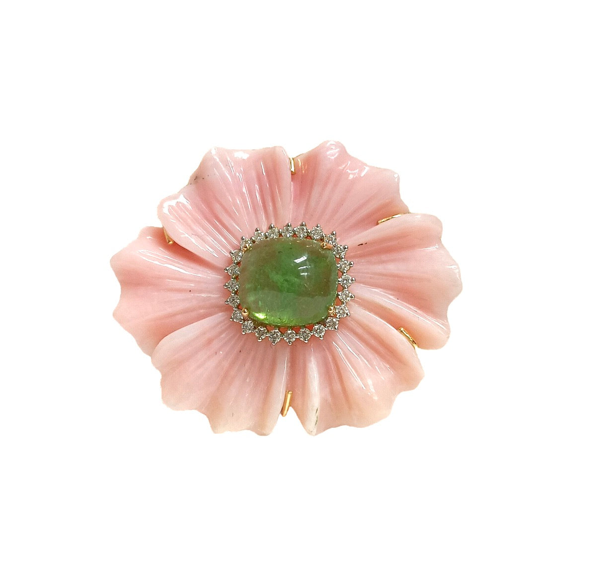Flower Pendant with Green Tourmaline