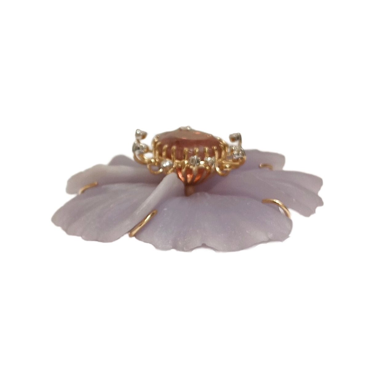 Flower Brooch with Diamond Accents