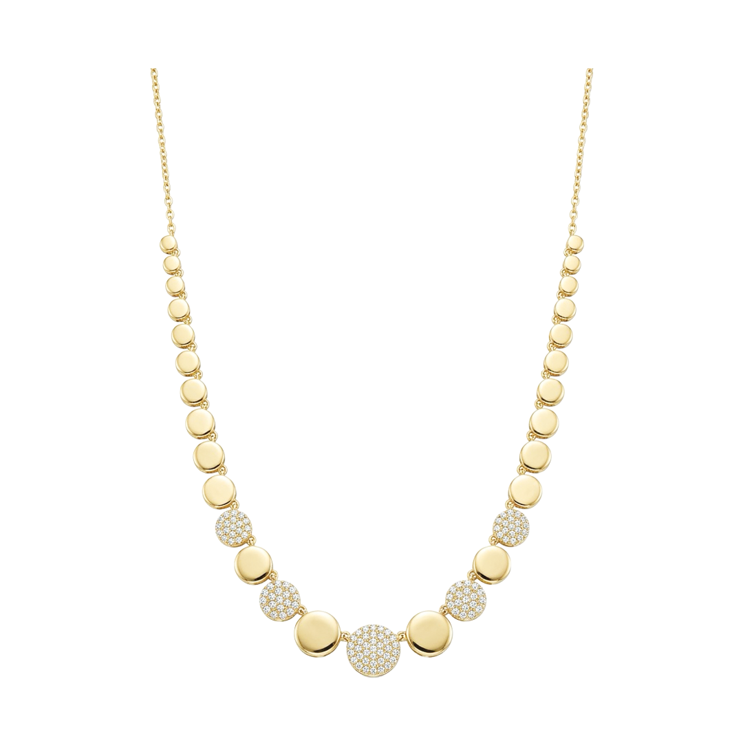 Alternating Diamond and Gold Bib Necklace