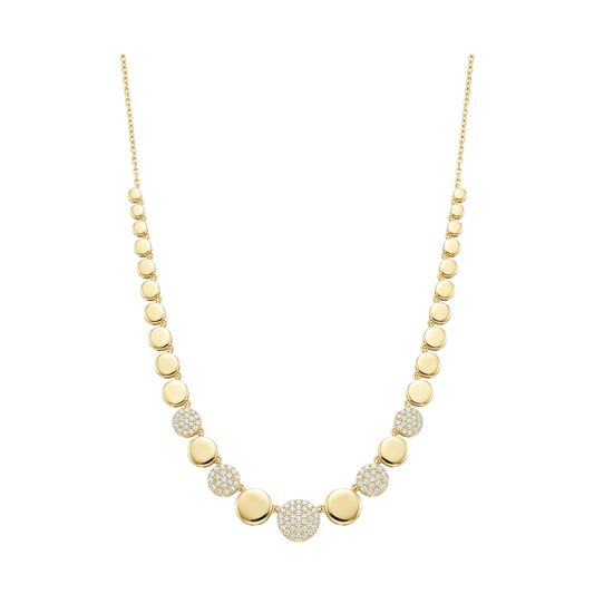 Alternating Diamond and Gold Bib Necklace