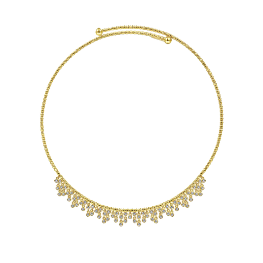Beaded Choker Necklace with Diamonds