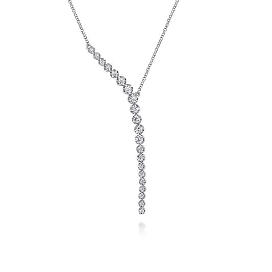 Kaslique Diamond 'Y' Necklace in 14K White Gold