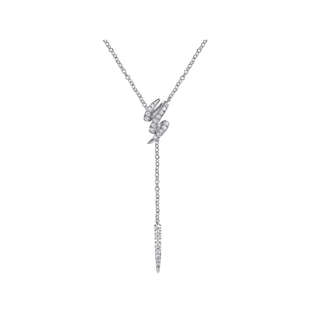 Spike Drop Y Necklace with Diamonds