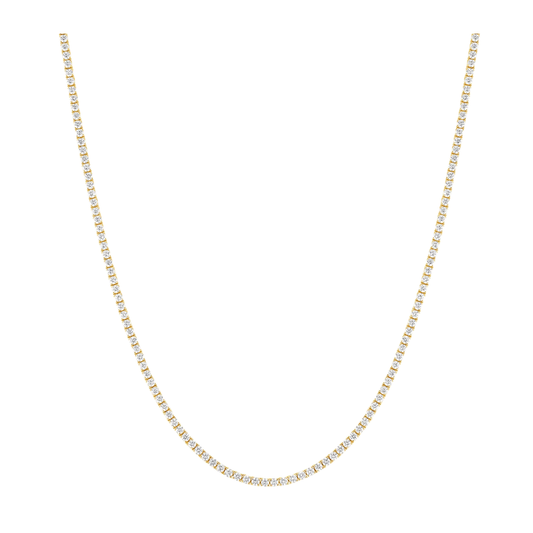 Diamond Tennis Necklace in Yellow Gold