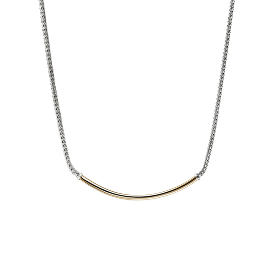 Mini Chain Necklace with Gold Bar