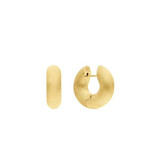 Hand Engraved Gold Hoop Earrings