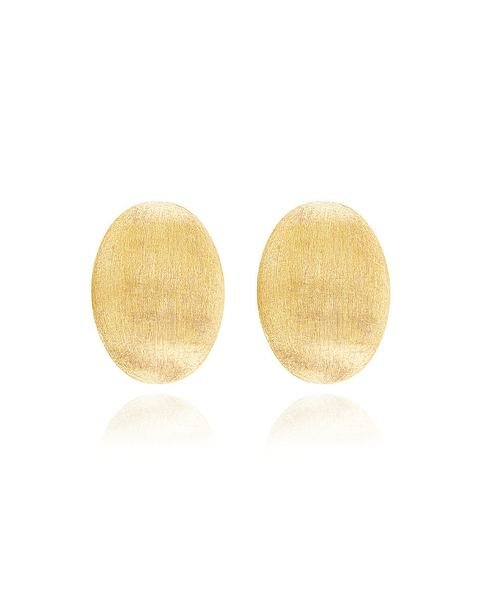 Large Hand Engraved Boule Stud Earrings
