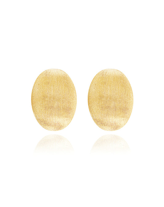 Large Hand Engraved Boule Stud Earrings