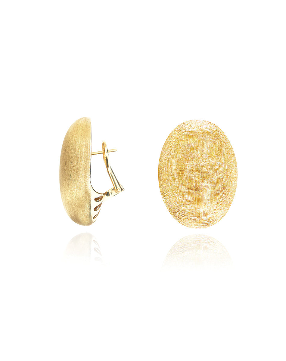 Large Hand Engraved Boule Stud Earrings