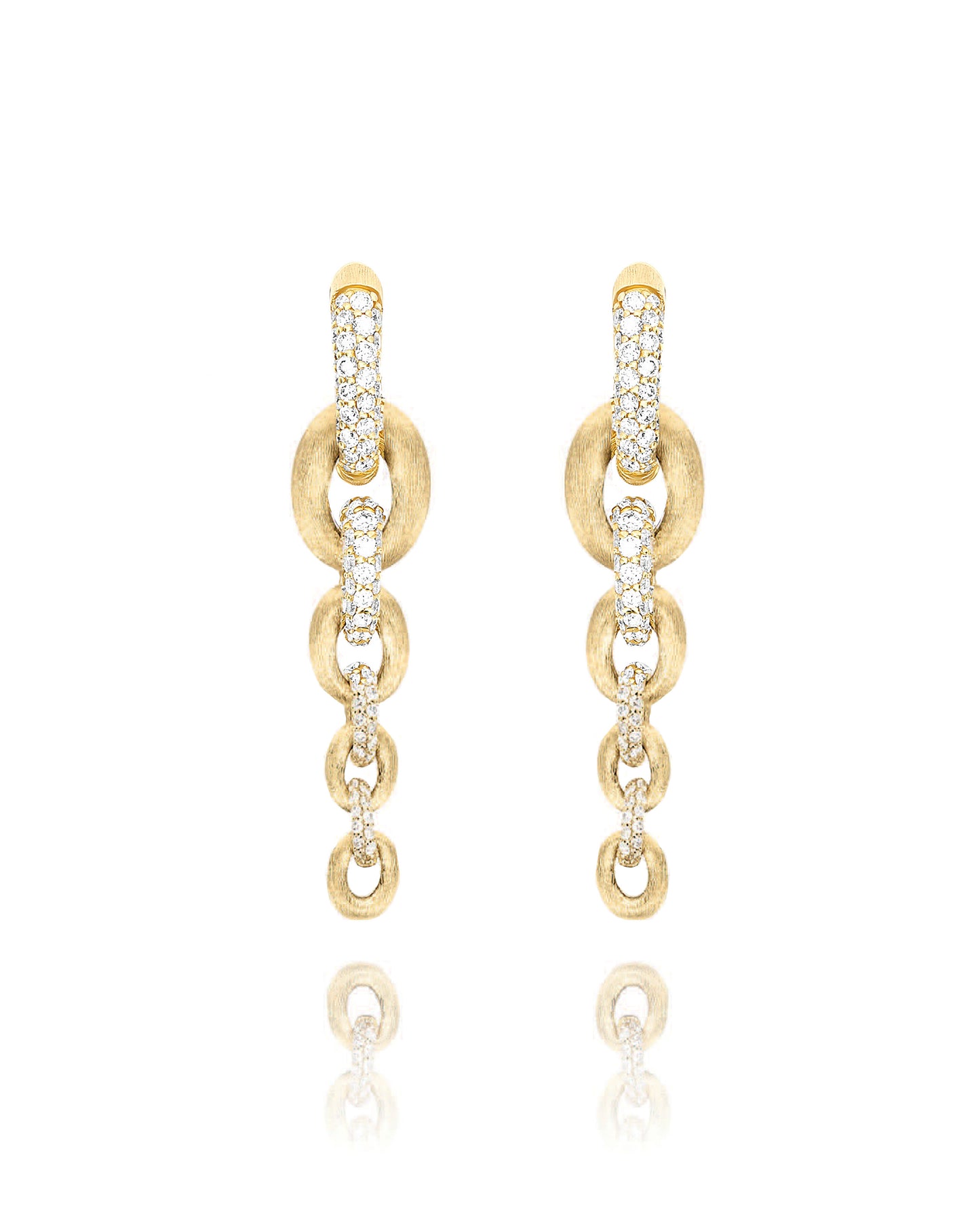 Libera Aura Gold And Diamond Drop Earrings