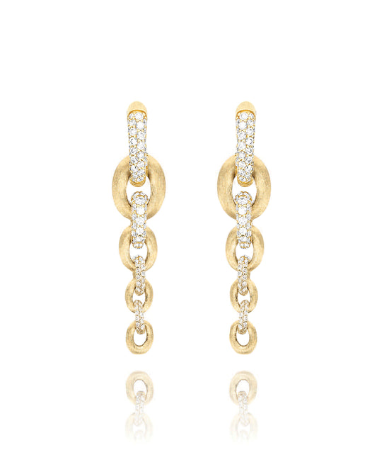Libera Aura Gold And Diamond Drop Earrings