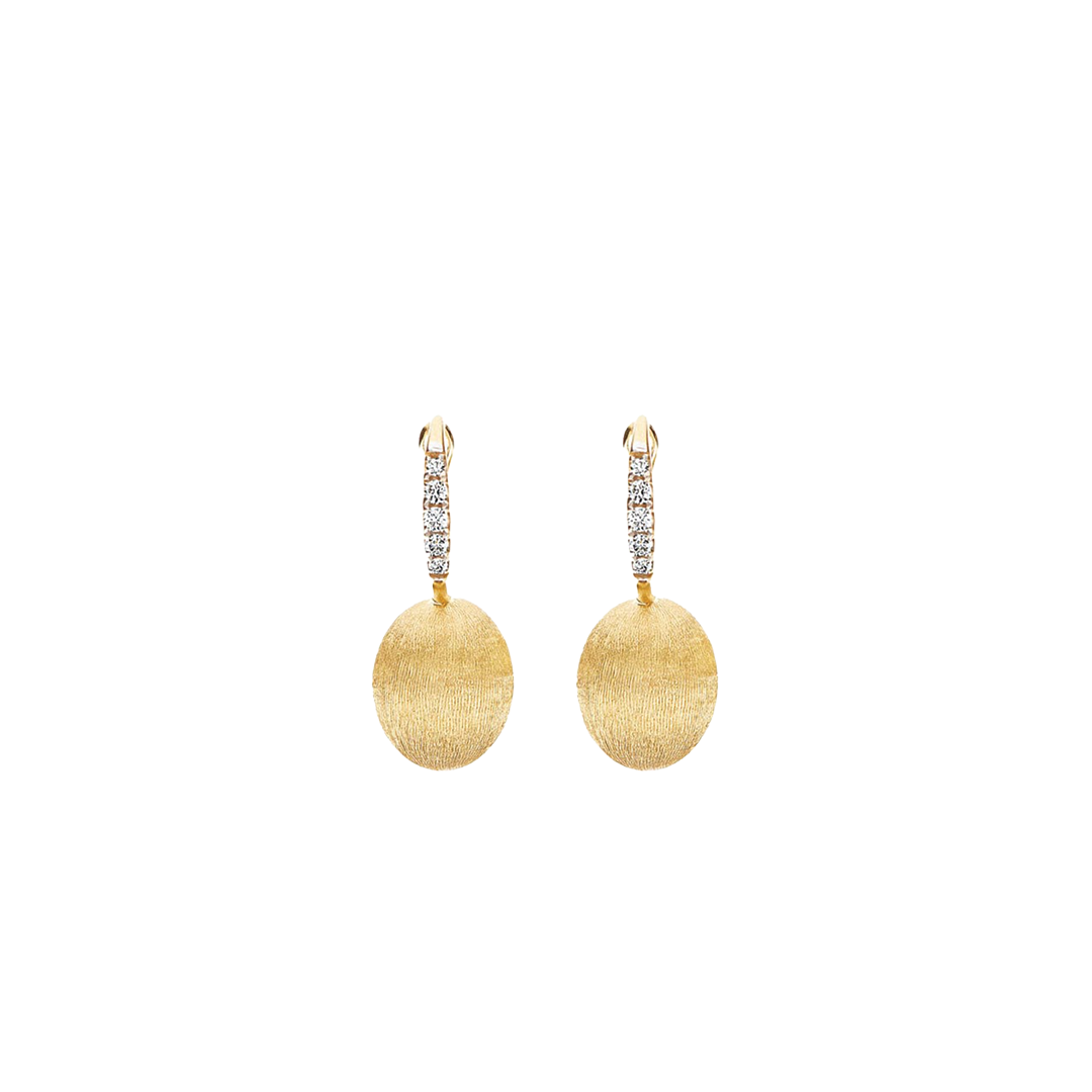 'Celiegine' Ball Drop Earrings with Diamonds in 18K Yellow Gold