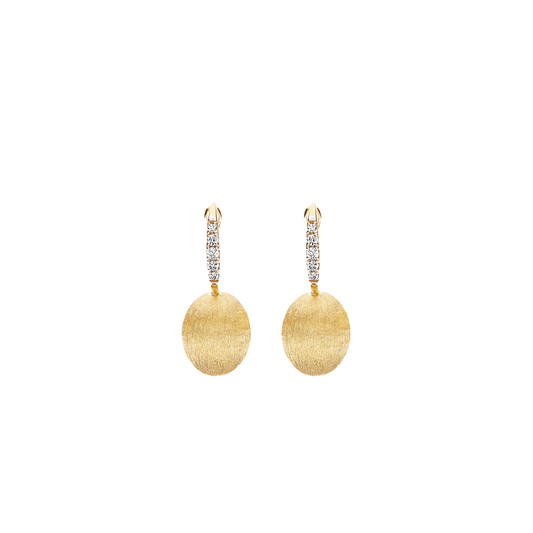 'Celiegine' Ball Drop Earrings with Diamonds in 18K Yellow Gold