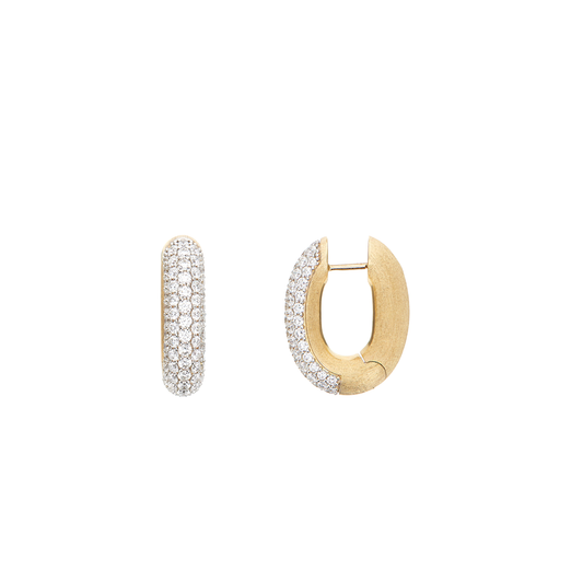 5-Row Hand Engraved Diamond Hoop Earrings