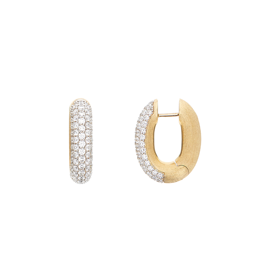 5-Row Hand Engraved Diamond Hoop Earrings