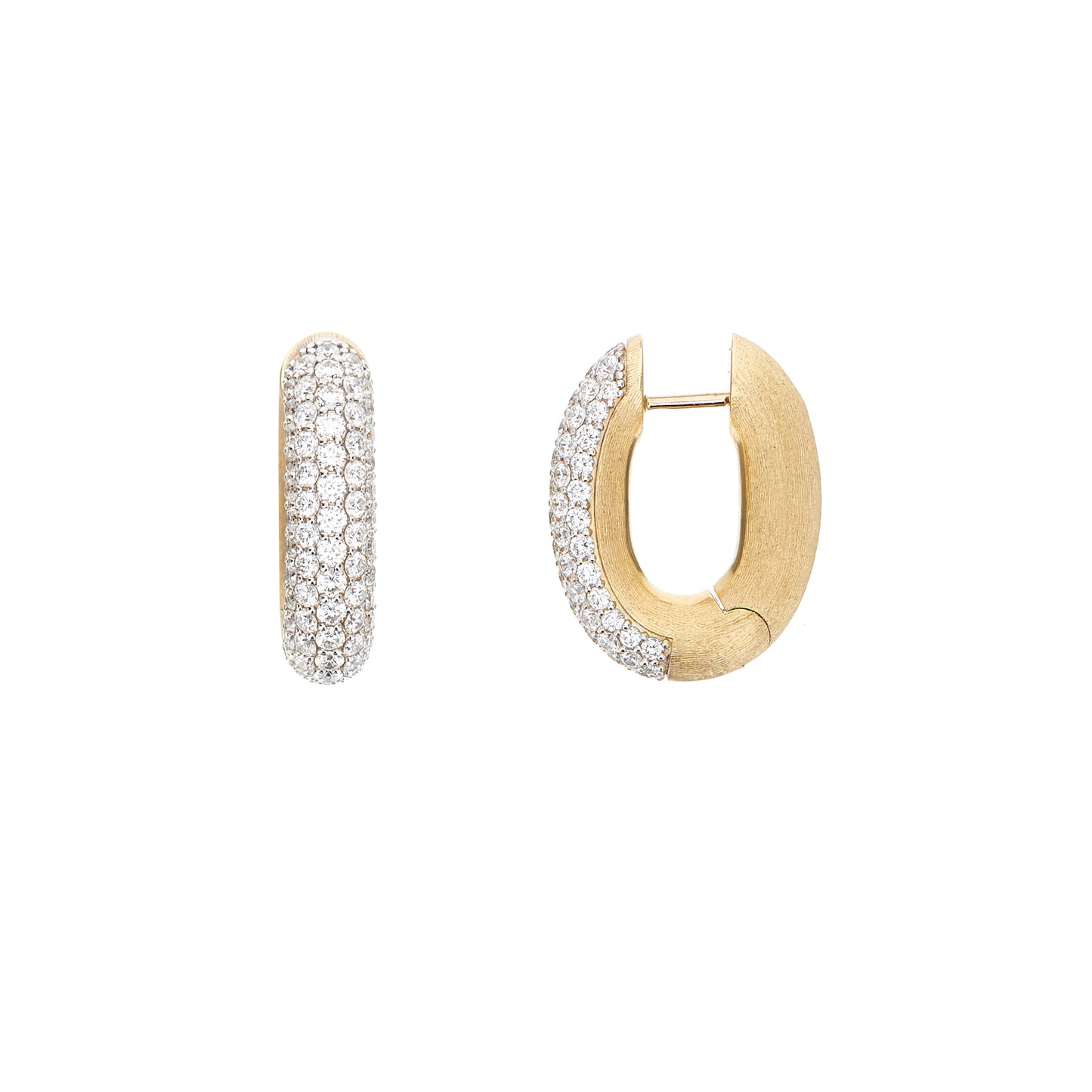 5-Row Hand Engraved Diamond Hoop Earrings
