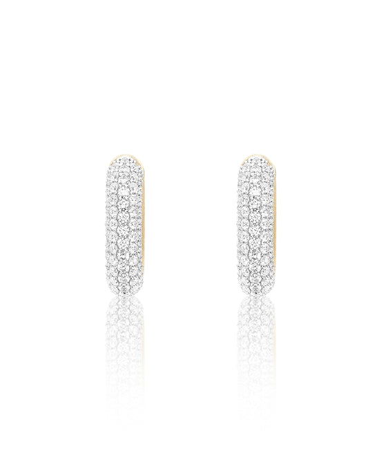 5-Row Hand Engraved Diamond Hoop Earrings