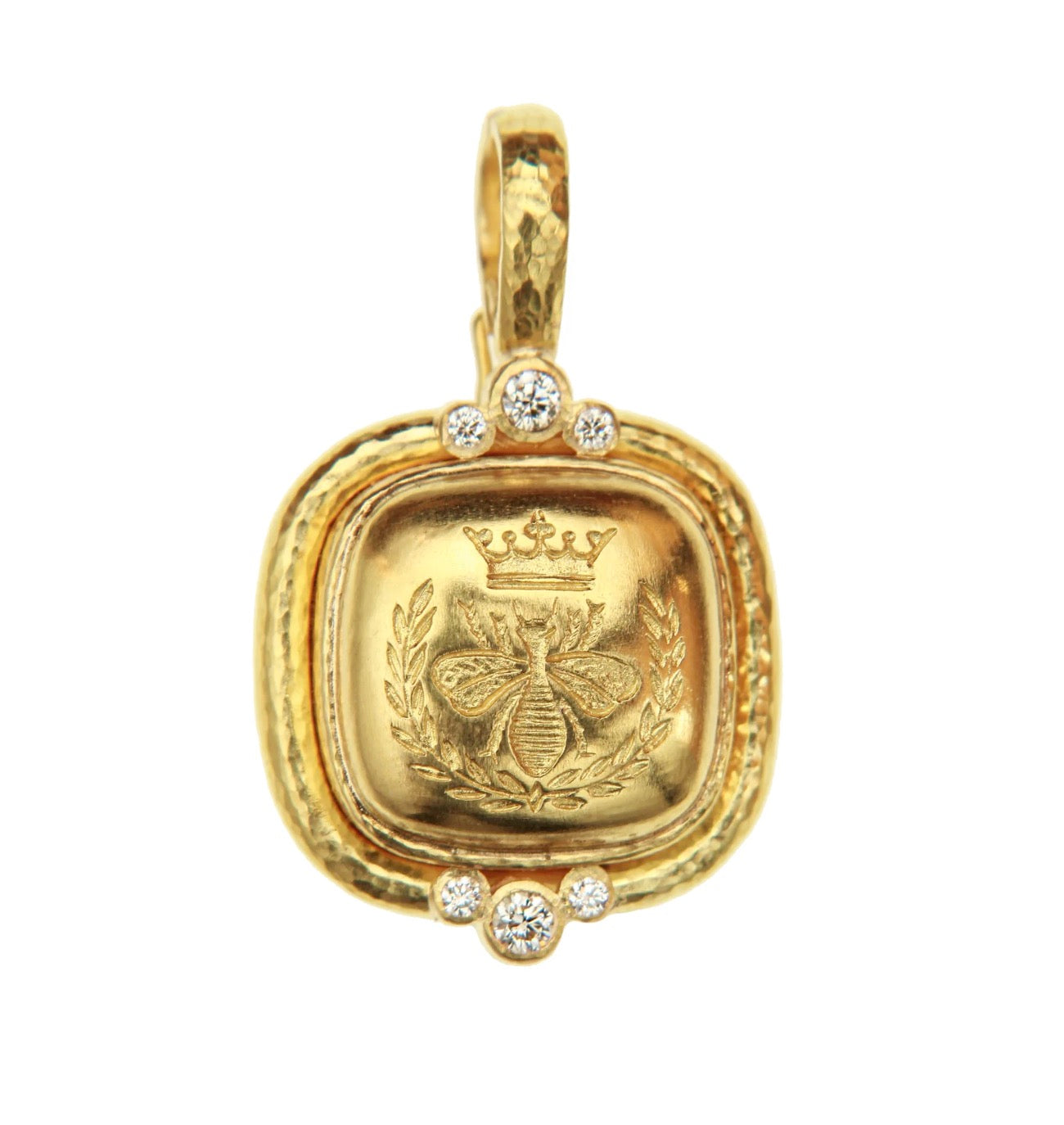 Gold Queen Bee and Diamond Pendant