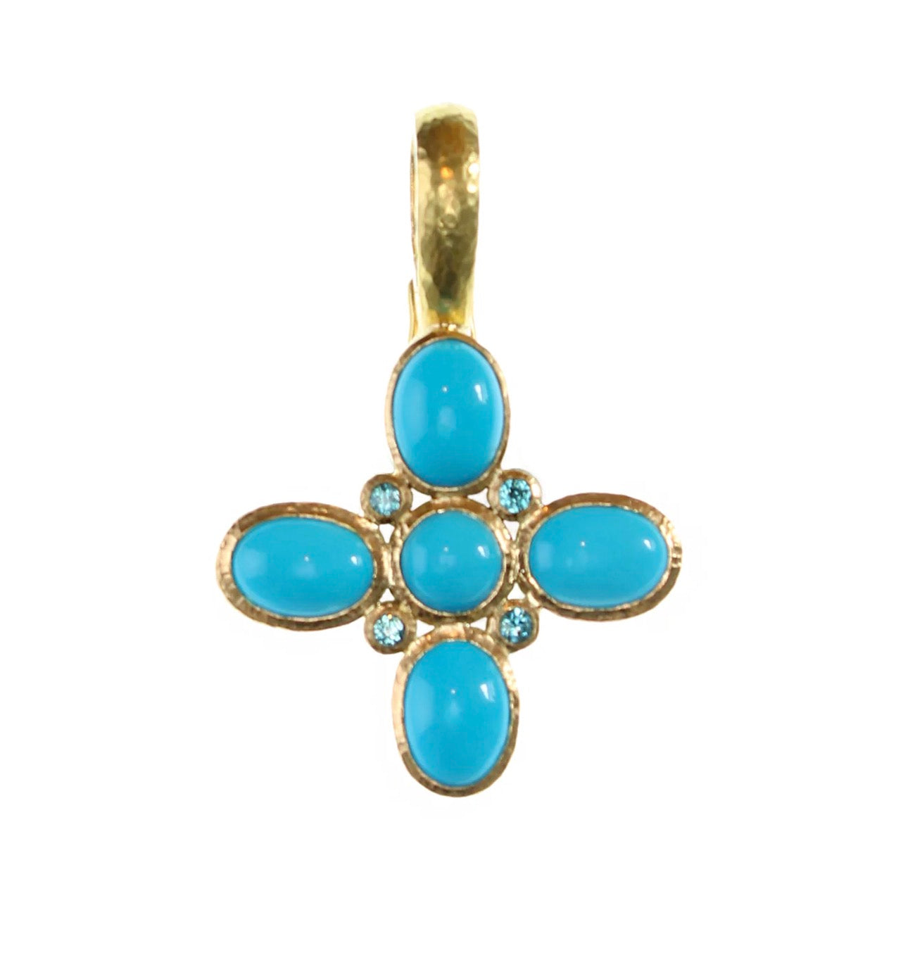 Sleeping Beauty Turquoise Clover Pendant