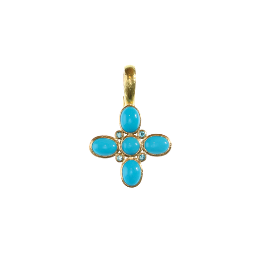 Sleeping Beauty Turquoise Clover Pendant