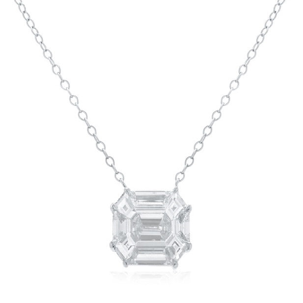 8-Sided Diamond Pendant Necklace