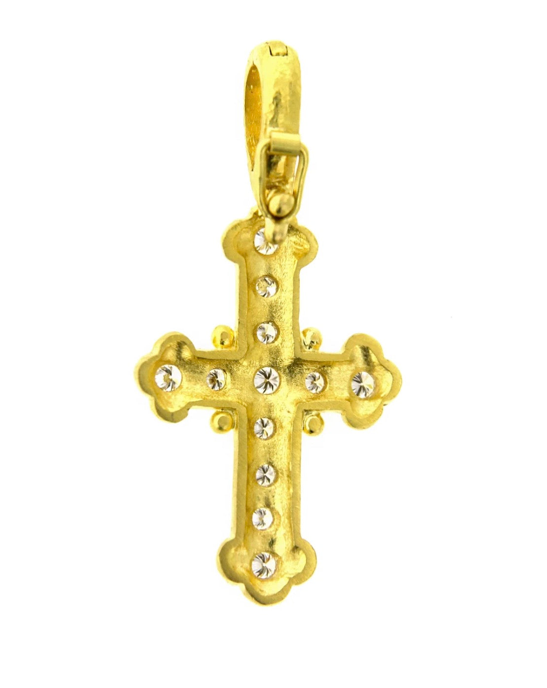 Small Byzantine Cross with Diamonds Pendant