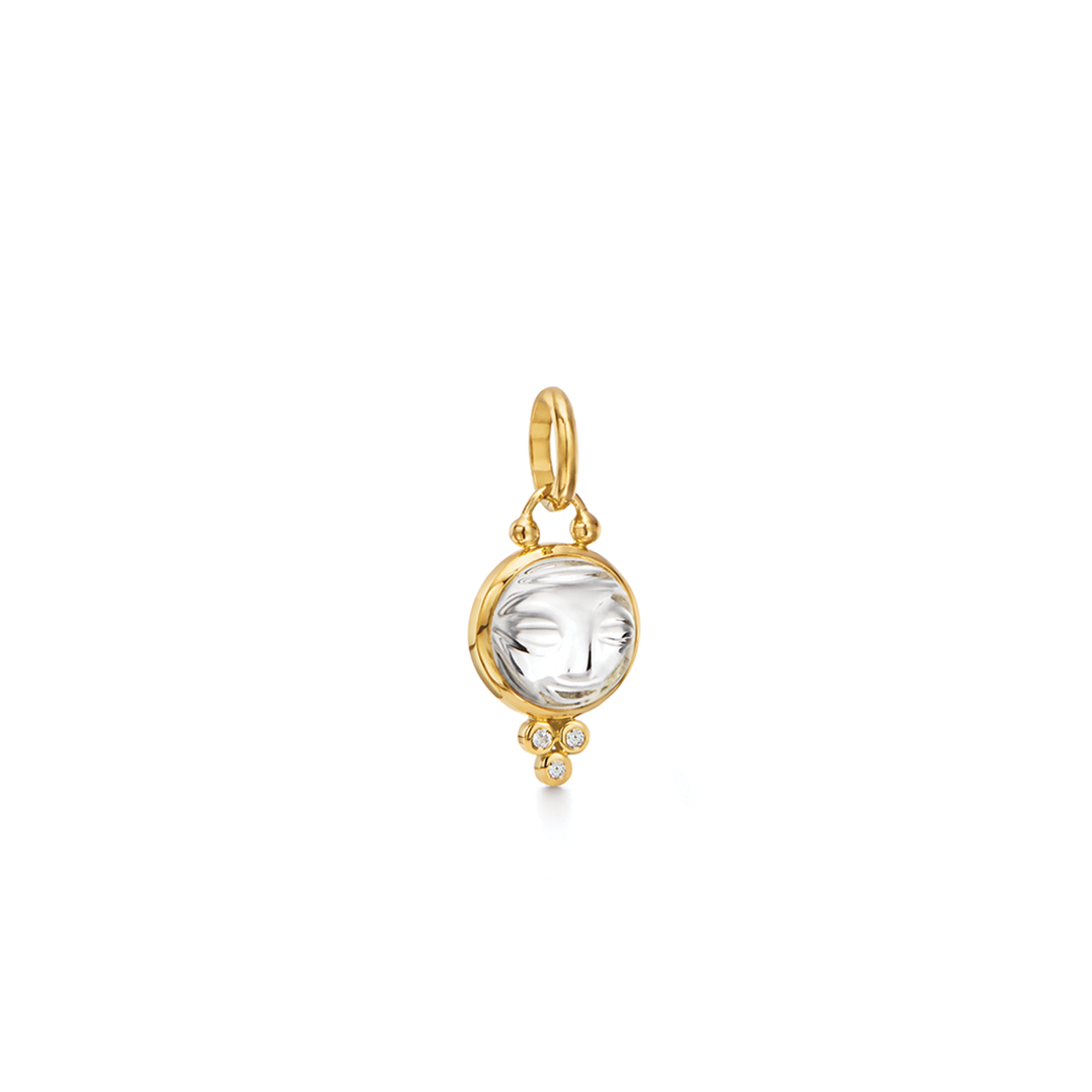 Carved Crystal Moonface Pendant