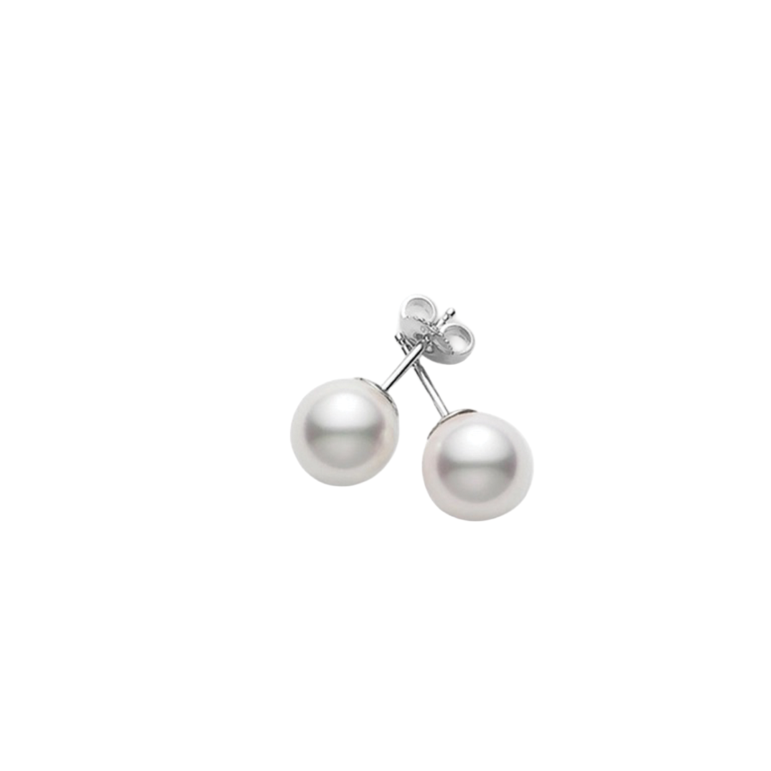 6.5mm Akoya Pearl Stud Earrings with White Gold