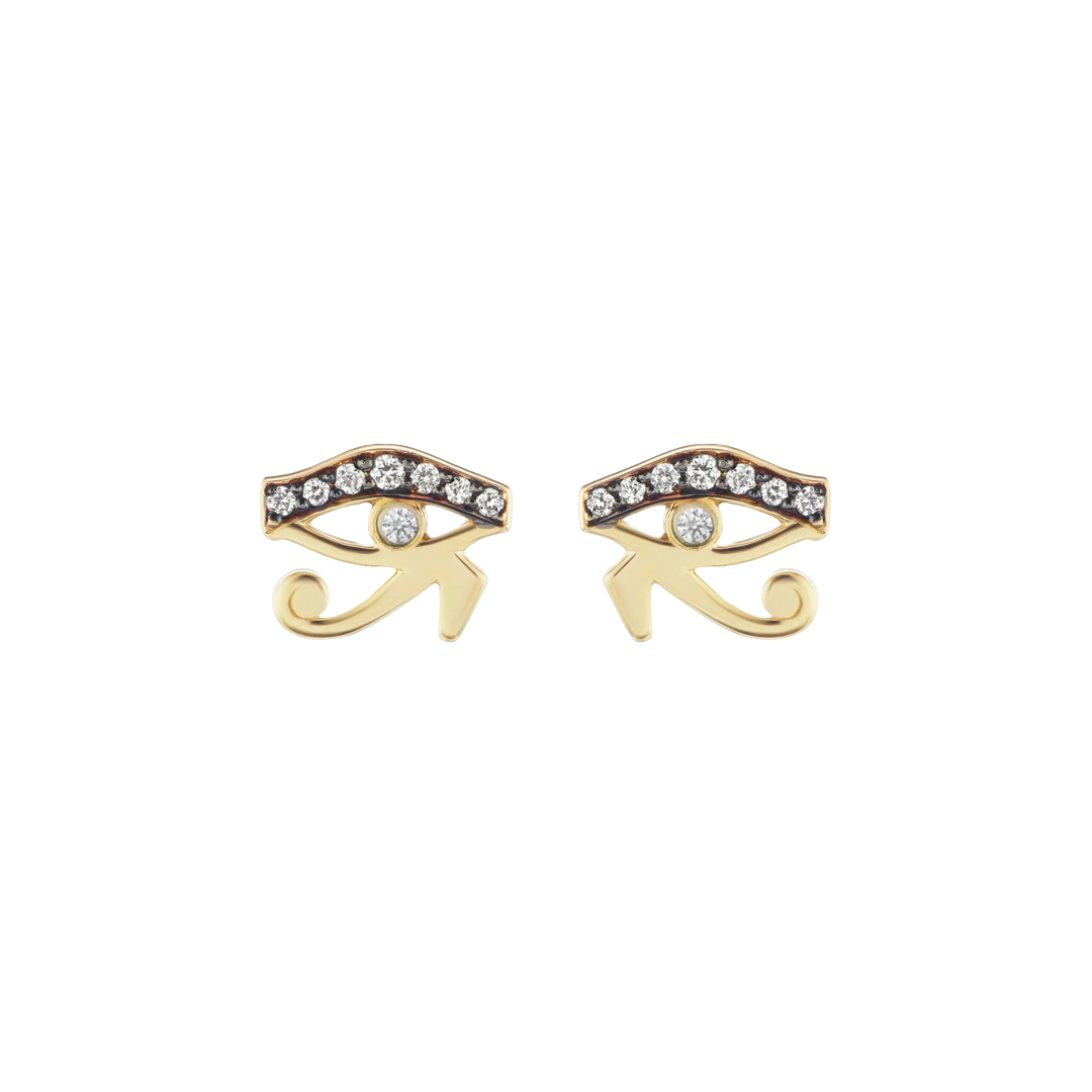 Eye of Horus Earrings with Diamonds