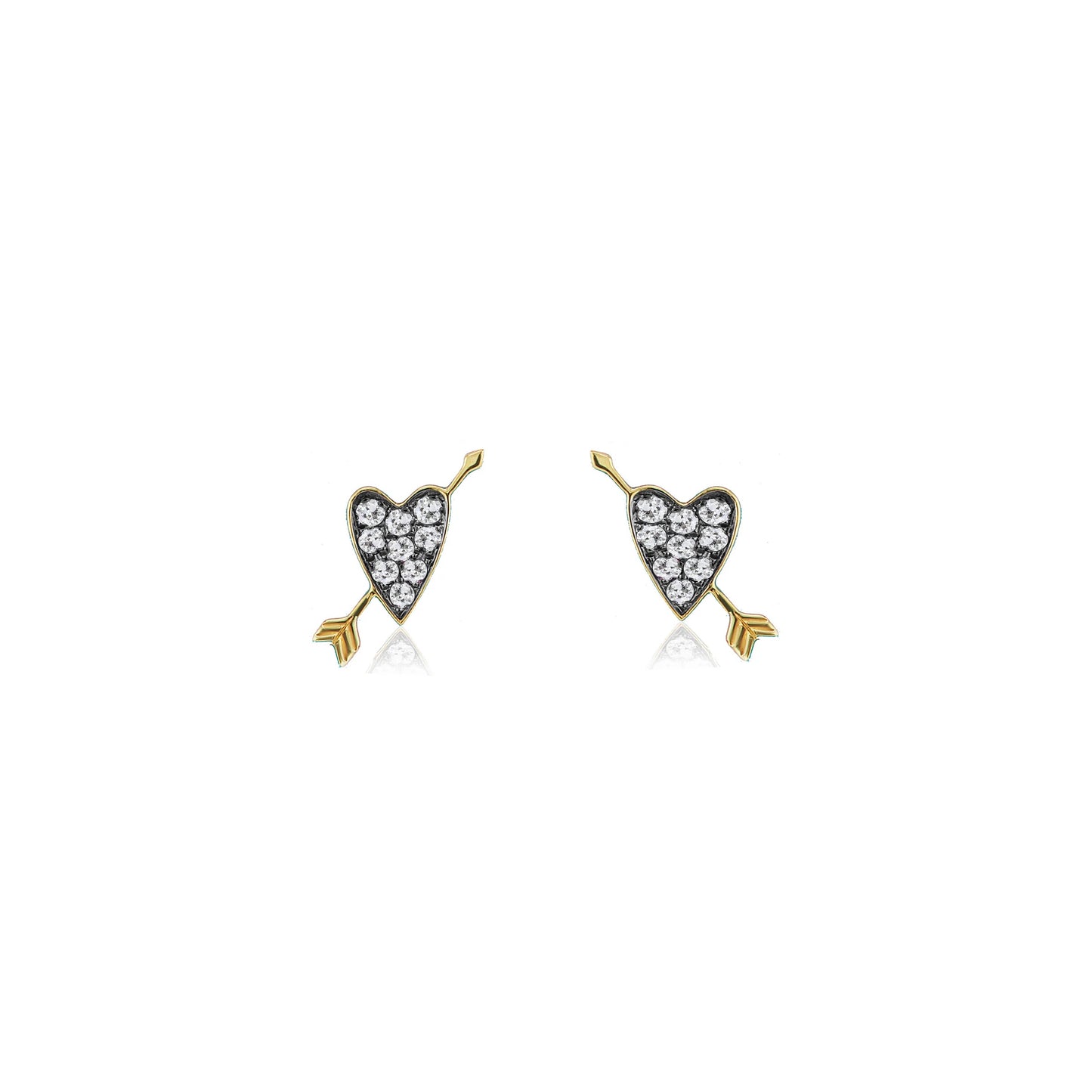 Heart and Arrow Diamond Stud Earrings