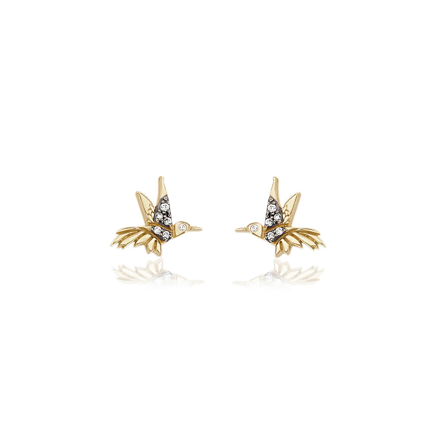Hummingbird Stud Earrings with Diamonds