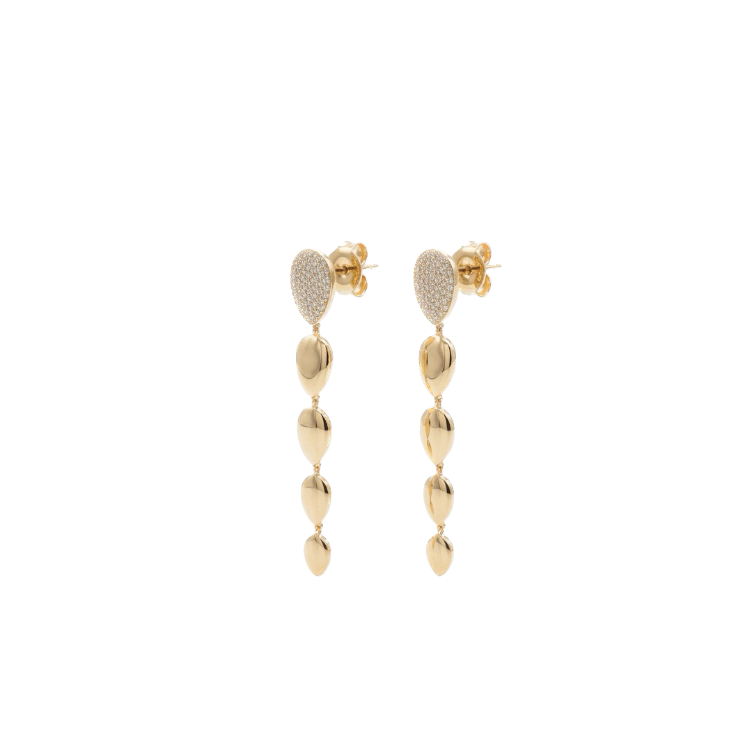 Pear Shaped Drop Earrings with Diamonds