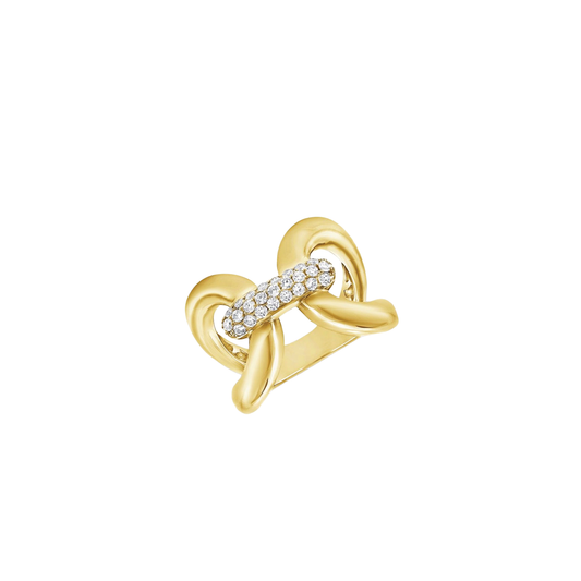 Diamond and Gold Loop Ring