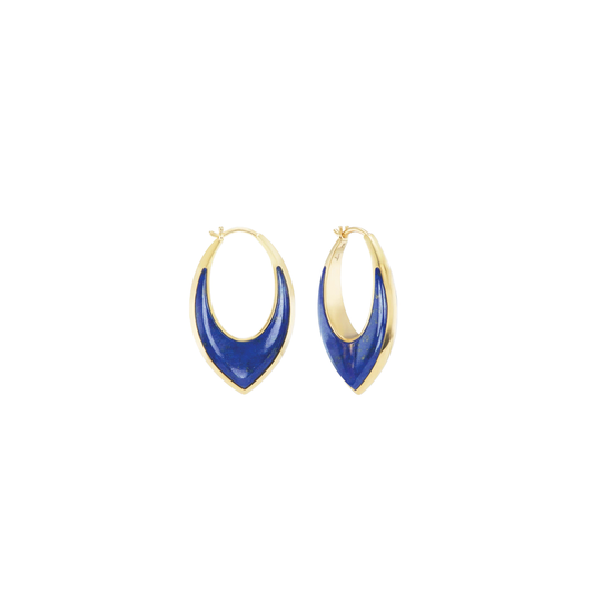 Lapis Hoop Earrings with Stardust Inlay