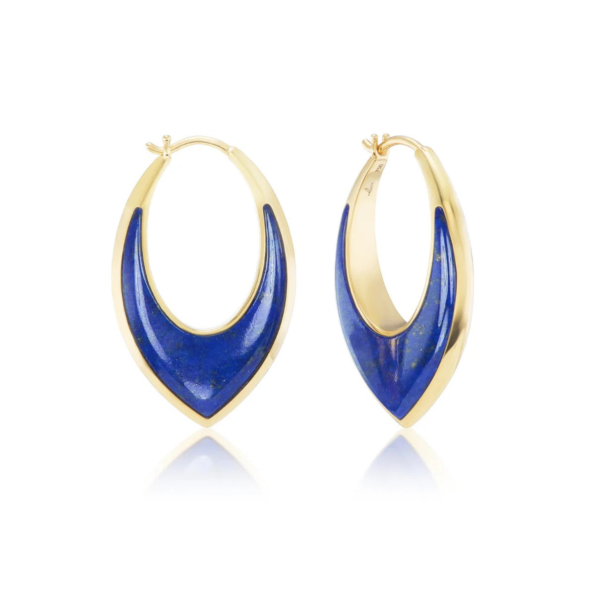 Lapis Hoop Earrings with Stardust Inlay