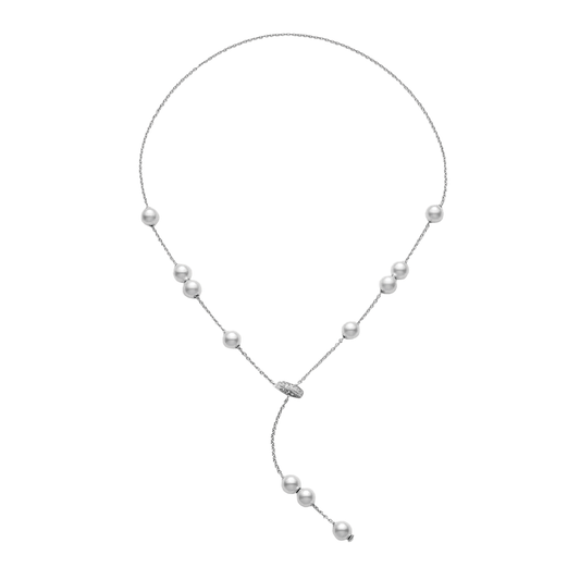 'Akoya' Cultured Pearl and Diamond Necklace