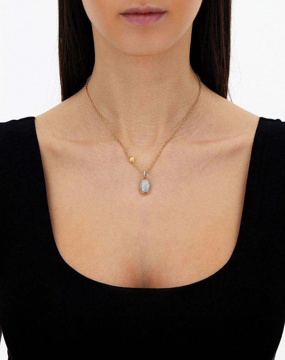 Medium Pave Diamond Boules Charm