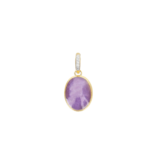 Medium Lepidolite and Mother of Pearl Boules Charm