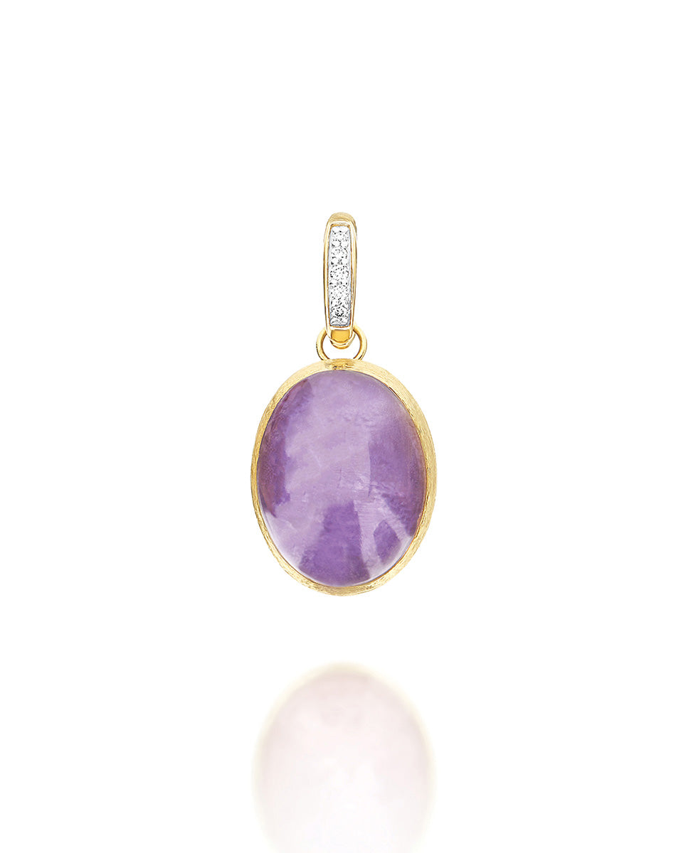 Medium Lepidolite and Mother of Pearl Boules Charm