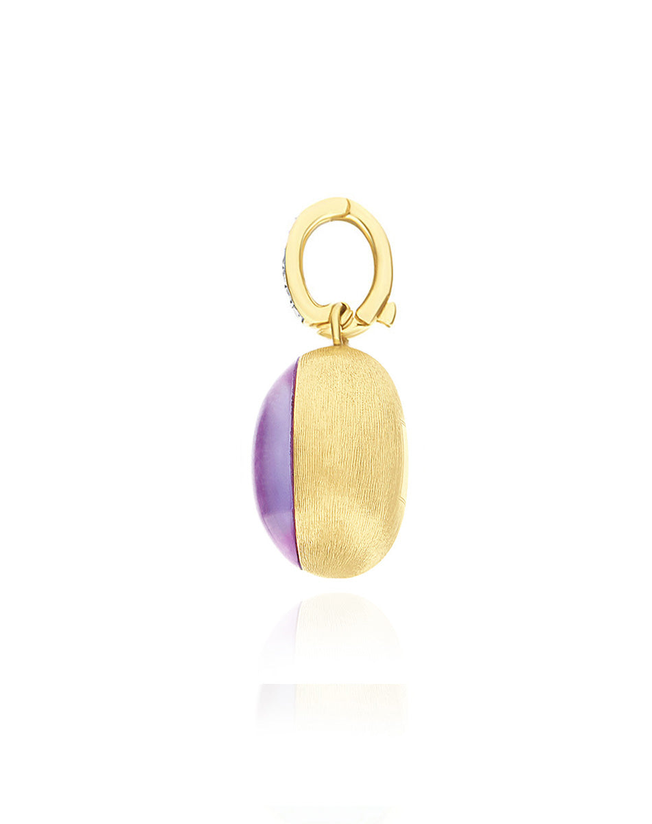 Medium Lepidolite and Mother of Pearl Boules Charm